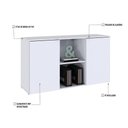 Ver imagem 5 de Armário Baixo com 02 Portas e Nicho 75x135x42cm Wlab135 Branco Tx