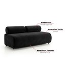 Ver imagem 5 de Sofá 3 Lugares e Puff para Sala Orgânico Nara Base Fixa Suede D03 - D'Rossi