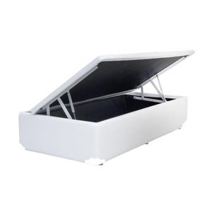Base Cama Box Baú Solteiro RC Sono Leve 42x88x188:Sintético/Branco