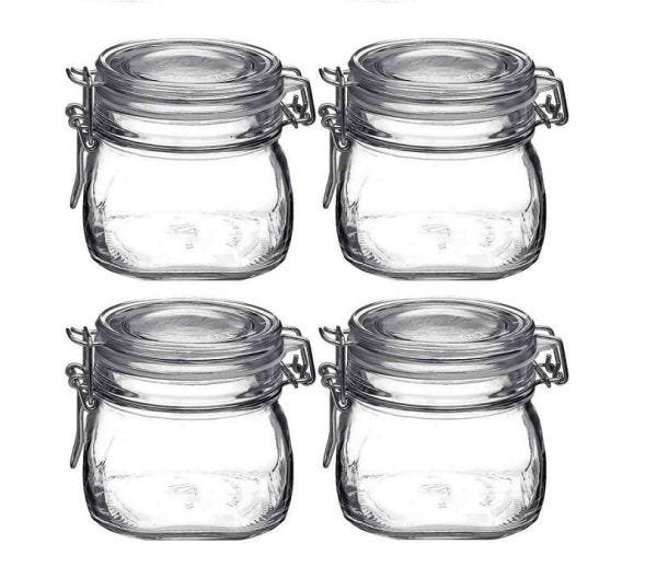 Jogo de 4 Potes de vidro Hermético com tampa 500 ml Fido Bormioli - 1