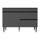 Ver imagem 3 de Balcão de Cozinha Gabinete Pia 120cm 2 Portas 1 Gaveta Milano Multimóveis Mp2385 Cinza