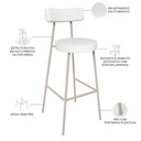 Ver imagem 4 de Banqueta Alta Bar Cozinha Sala de Jantar Aço Milão Arena L02 Facto Branco - Lyam Decor