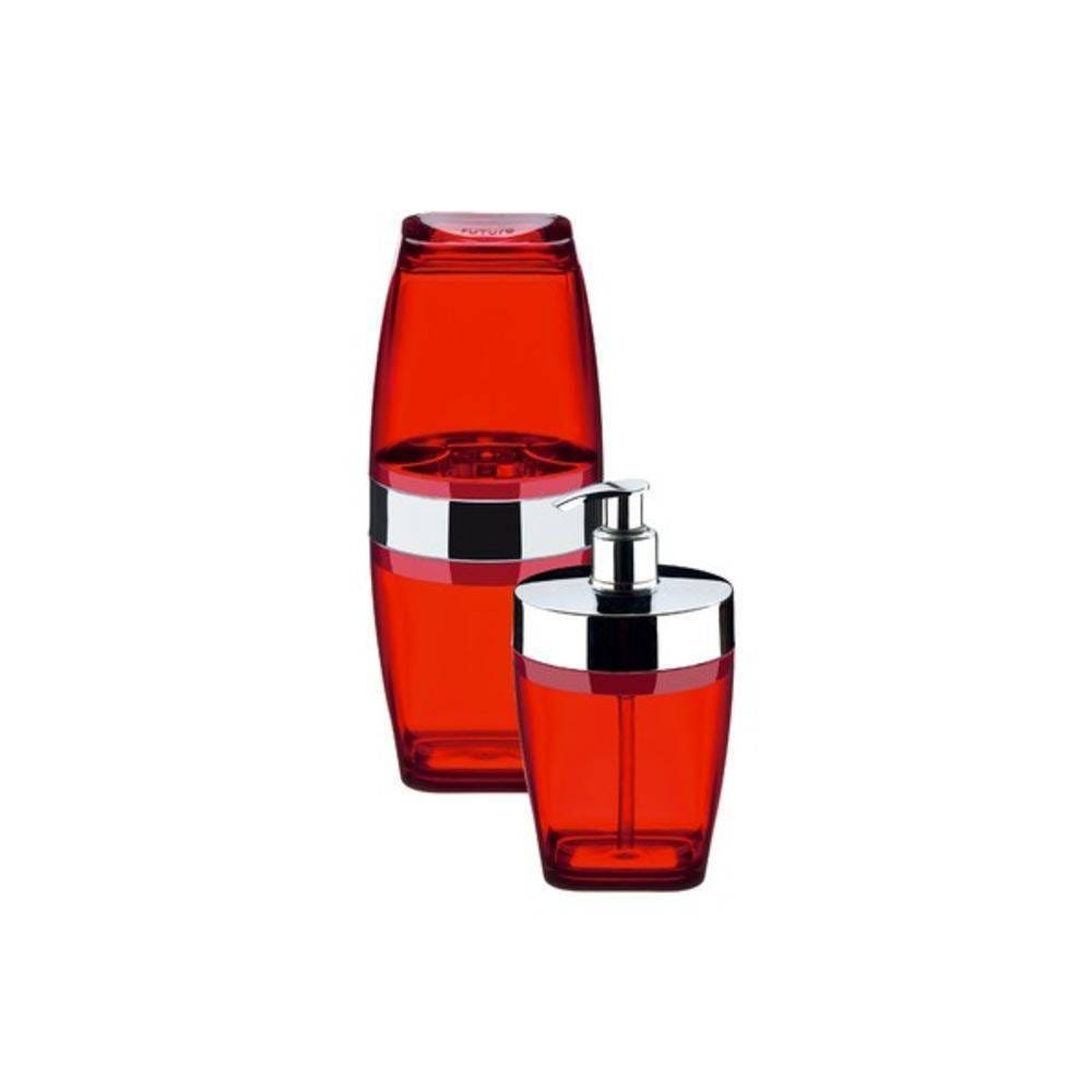 Conjunto Para Banheiro Porta Escova E Sabonete 2 Peças Vermelho Future 2706vm - 2