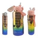 Ver imagem 1 de Garrafa Motivacional Metalica Kit 3 Metalica Agua Cha Treino