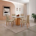 Ver imagem 1 de Mesa de Jantar Eloise 90cm Tampo Mdf Vidro Canto Copo com 4 Cadeiras Isadora Moderna Mobília