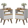 Mesa de Cabeceira Ted:off White/freijó - 1