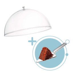 Tampa Acrílico 23cm Transparente Bolos Tortas C/ Espátula - 3