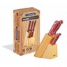 Jogo de Facas Inox com Cepo 6 Peças Polywood Tramontina 21199783 Mogno - 4