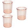 Porta Caneta, Lápis, Redondo, Metal, Rose Gold Kit C/ 3 Unidades Gv Office - 1