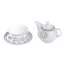 Aparelho de Chá com bule xícara e pires porcelana Withe Rose Lyor 2173 - 1