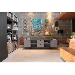 Rack Tube 2 Portas 2 Gavetas 2 Nichos 220x62x42 Branco Real - Mdf Arauco - 5