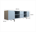Ver imagem 4 de Rack Tube 2 Portas 2 Gavetas 2 Nichos 220x62x42 Branco Real - Mdf Arauco