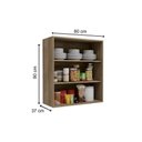 Ver imagem 2 de Módulo Cozinha Maxxi Armário G765 com 2 Portas com Vidro Reflecta 80cm Canela
