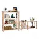Ver imagem 2 de Conjunto Armário Moderno Moderno Organizar Novidade 100% Pinus Simples e Aparador Minimalista