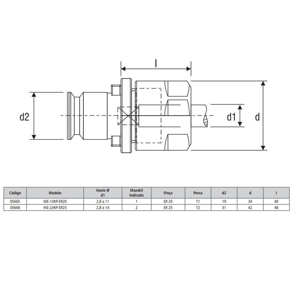 Adaptador para Mandril Troca Rápida - Haste 2,8 a 11 - 4