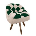 Ver imagem 2 de Poltrona Paloma Escritório Sala Giratória Madeira Suede Bege Rosado e Suede Verde - Dominic Decor