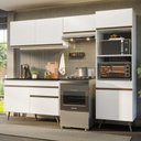 Ver imagem 1 de Armário Cozinha Modulada Completa 252cm Florença Multimóveis MP2452 Branco