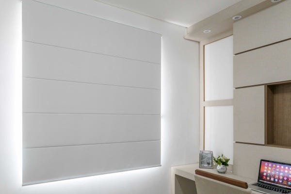 Persiana Romana (1,20 Largura x 1,50 Altura) Tecido Blackout Branco - Vogaflex - 1