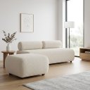 Ver imagem 1 de Sofá 3 Lugares e Puff para Sala Orgânico Nara Base Fixa Bouclê Ted D03 - D'Rossi