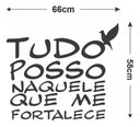 Ver imagem 3 de Adesivo de Parede Decorativo Frase Tudo Posso Naquele que Me Fortalece - Cor Branco