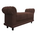 Ver imagem 2 de Kit 2 Sofá Retrô Barcelona Namoradeira Calçadeira Suede Marrom - D'Rossi