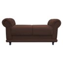 Ver imagem 3 de Kit 2 Sofá Retrô Barcelona Namoradeira Calçadeira Suede Marrom - D'Rossi