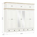 Ver imagem 2 de Guarda-roupa Casal 12 Portas 3 Gavetas Topázio Branco/freijó Madeira Pinus - Finestra