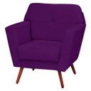 Ver imagem 3 de Kit 2 Poltrona Decorativa Esmeralda Suede Roxo Pés Palito - D'Rossi