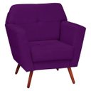 Ver imagem 2 de Kit 2 Poltrona Decorativa Esmeralda Suede Roxo Pés Palito - D'Rossi