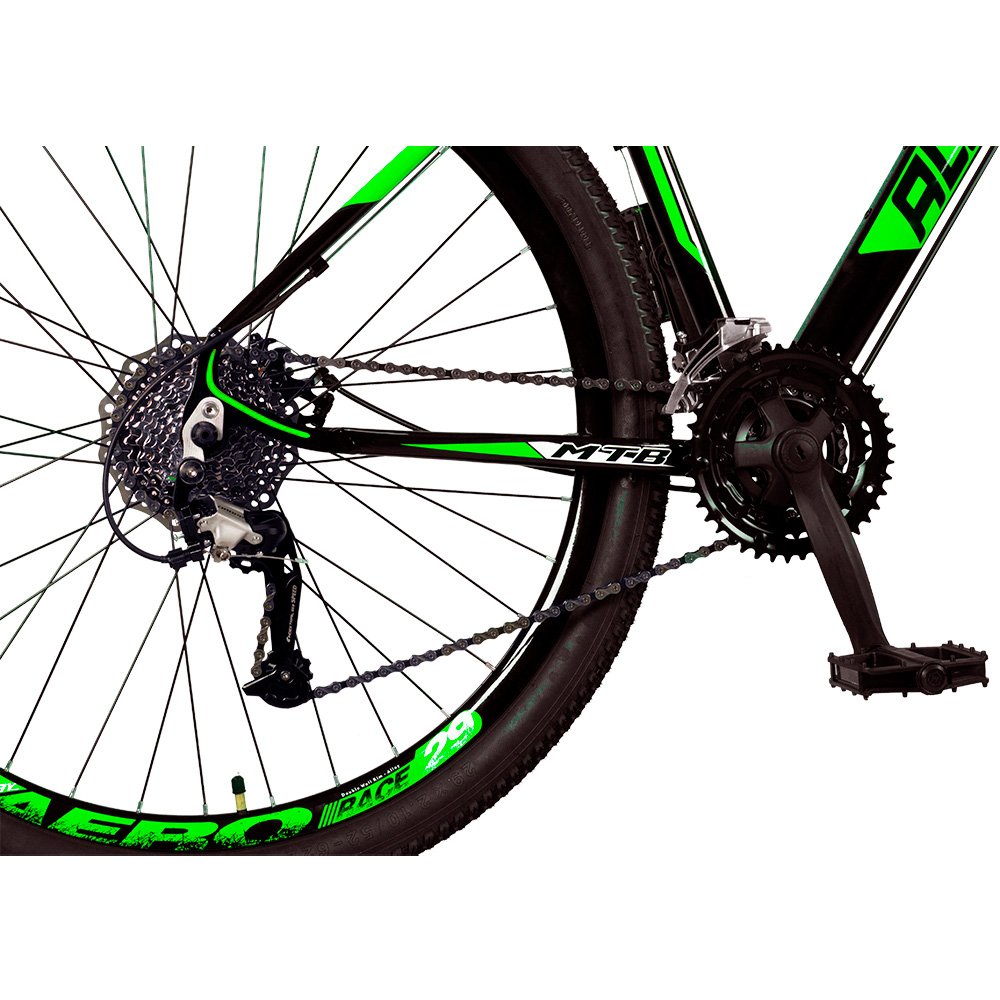 Bicicleta Aro 29 Raider Aluminum 27v Freio a Disco Preto e Verde Tam: 19 - 6