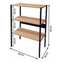 Ver imagem 3 de Estante Multiuso Reforçado Estilo Industrial 3 Prateleiras