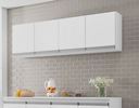 Ver imagem 1 de Armário de Cozinha Aéreo Andréia 150cm Branco - AJL Móveis
