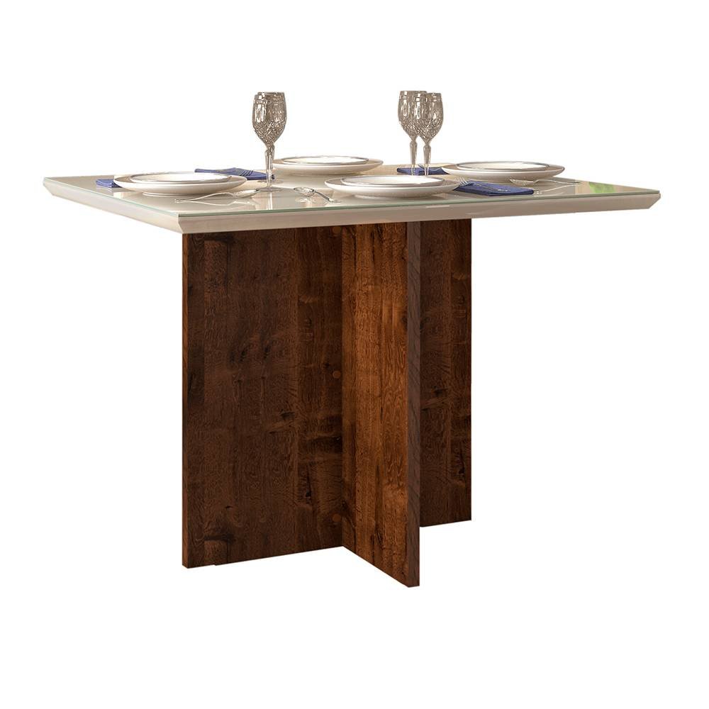Mesa de Jantar 108x90 cm Atlanta D04 Trufa/Creme - Amarena Móveis MJ ...