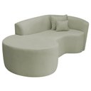 Ver imagem 6 de Recamier Curvo Orgânico 150cm 2 Lugares Lado Esquerdo para Sala de Estar Bouclé Londres
