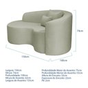 Ver imagem 3 de Recamier Curvo Orgânico 150cm 2 Lugares Lado Esquerdo para Sala de Estar Bouclé Londres