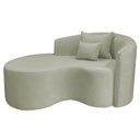 Ver imagem 2 de Recamier Curvo Orgânico 150cm 2 Lugares Lado Esquerdo para Sala de Estar Bouclé Londres