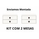 Ver imagem 2 de Kit 2 Mesas de Cabeceira Suspensas 40cm com 2 Gavetas MDF 15mm Off White Mesa de Cabeceira Montadas