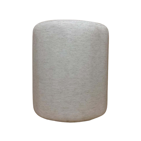 Puff Redondo Não É Segredo Linho Cru Mesclado Fixo 40x45 Nspr11l - Fixo de Plástico