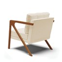 Ver imagem 4 de Kit 02 Poltronas Linho Grosso Bege Base De Madeira Castanho