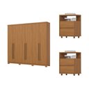 Ver imagem 2 de Conjunto Quarto Adulto Guarda-Roupa + Mesa de Cabeceira New Jade