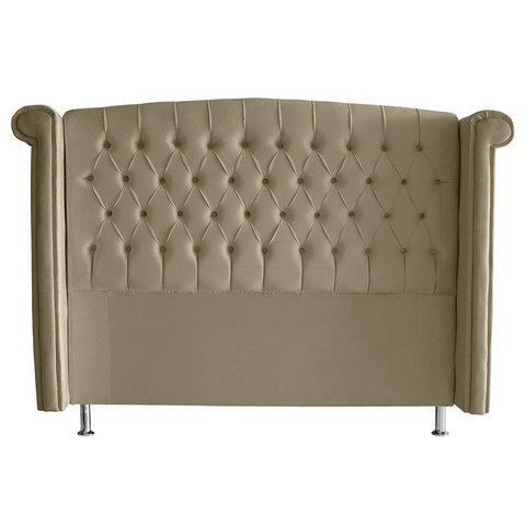 Cabeceira de Cama Box Toquio Casal Queen 160 Cm Suede Bege do Lar Móveis e Decoração