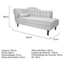 Ver imagem 3 de Kit Diva Recamier Diana 185cm Lado Direito e 01 Poltrona Classic Suede - Doce Sonho Móveis RECAMIER 