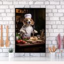 Ver imagem 1 de Quadro para Cozinha Cão Raça Beagle 24x18cm - com Vidro:madeira Branca