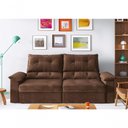 Ver imagem 1 de Sofá Ravena 3 Lugares Retrátil e Reclinável 180cm Marrom Suede