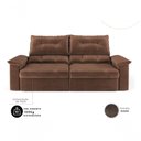 Ver imagem 6 de Sofá Ravena 3 Lugares Retrátil e Reclinável 180cm Marrom Suede