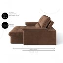 Ver imagem 2 de Sofá Ravena 3 Lugares Retrátil e Reclinável 180cm Marrom Suede