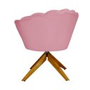 Ver imagem 4 de Poltrona Decorativa Pétala Pés Madeira Giratório Suede Rosa - DS Estofados