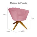 Ver imagem 5 de Poltrona Decorativa Pétala Pés Madeira Giratório Suede Rosa - DS Estofados