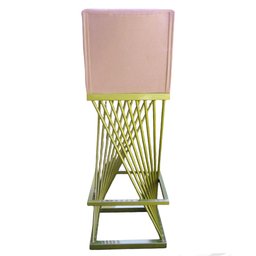 Kit 02 Banquetas Luma Base de Ferro Sued Rosa Bebê - D'classe Decor - 5
