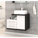 Ver imagem 1 de Gabinete Armario P-banheiro (balcao C-cuba Q355) Legno 650 Branco Chess C-preto Ônix